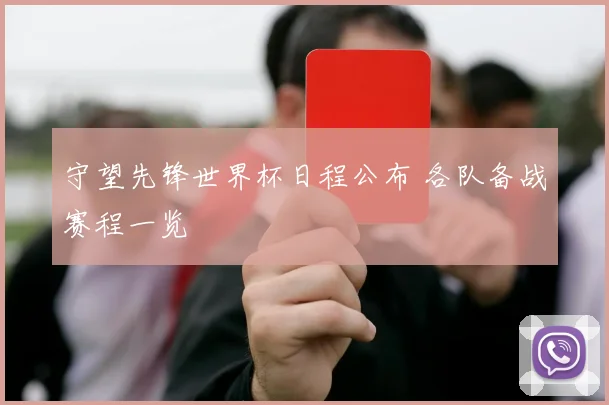 守望先锋世界杯日程公布 各队备战赛程一览